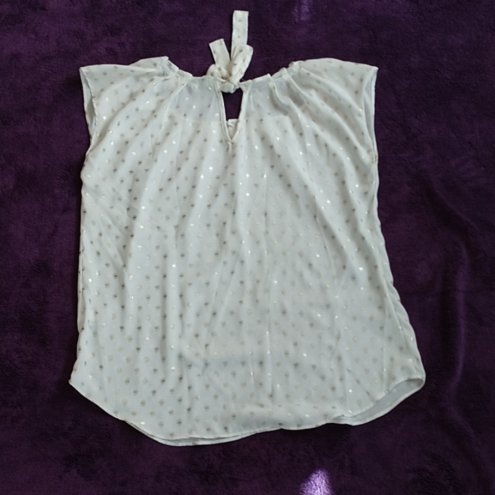 White with gold specials blouse